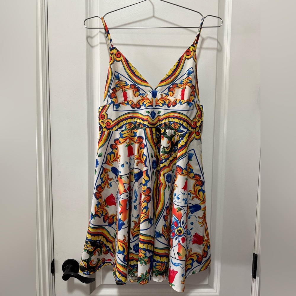 Bohemian Summer spaghetti strap dress multicolored size smallwoman’s. P2P 17“